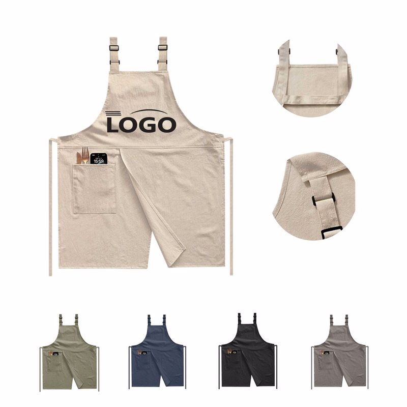 Cotton Linen Double-Shoulder Work Apron