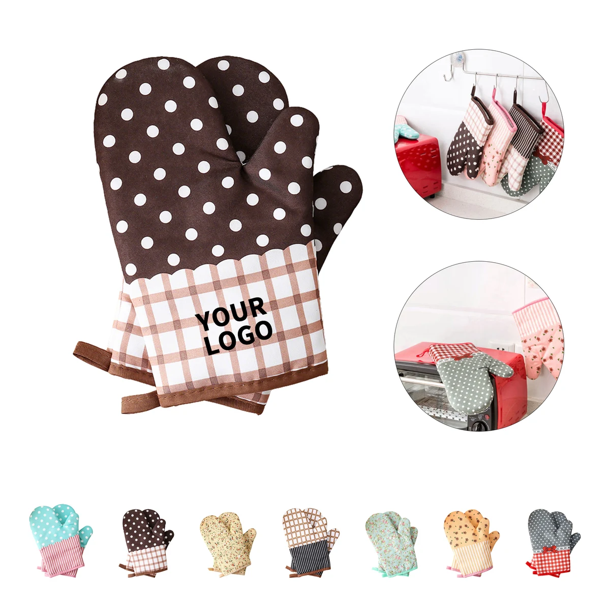 Full Color Kitchen Oven Mitt With Cotton Liner 1