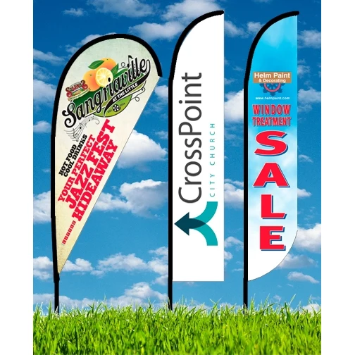 Zoom4 13' Feather/Teardrop Flag Kit, 1 Sided Spike & X-Base 1