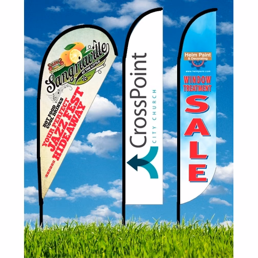 Zoom4 13' Feather/Teardrop Flag Kit, 1 Sided Spike & X-Base