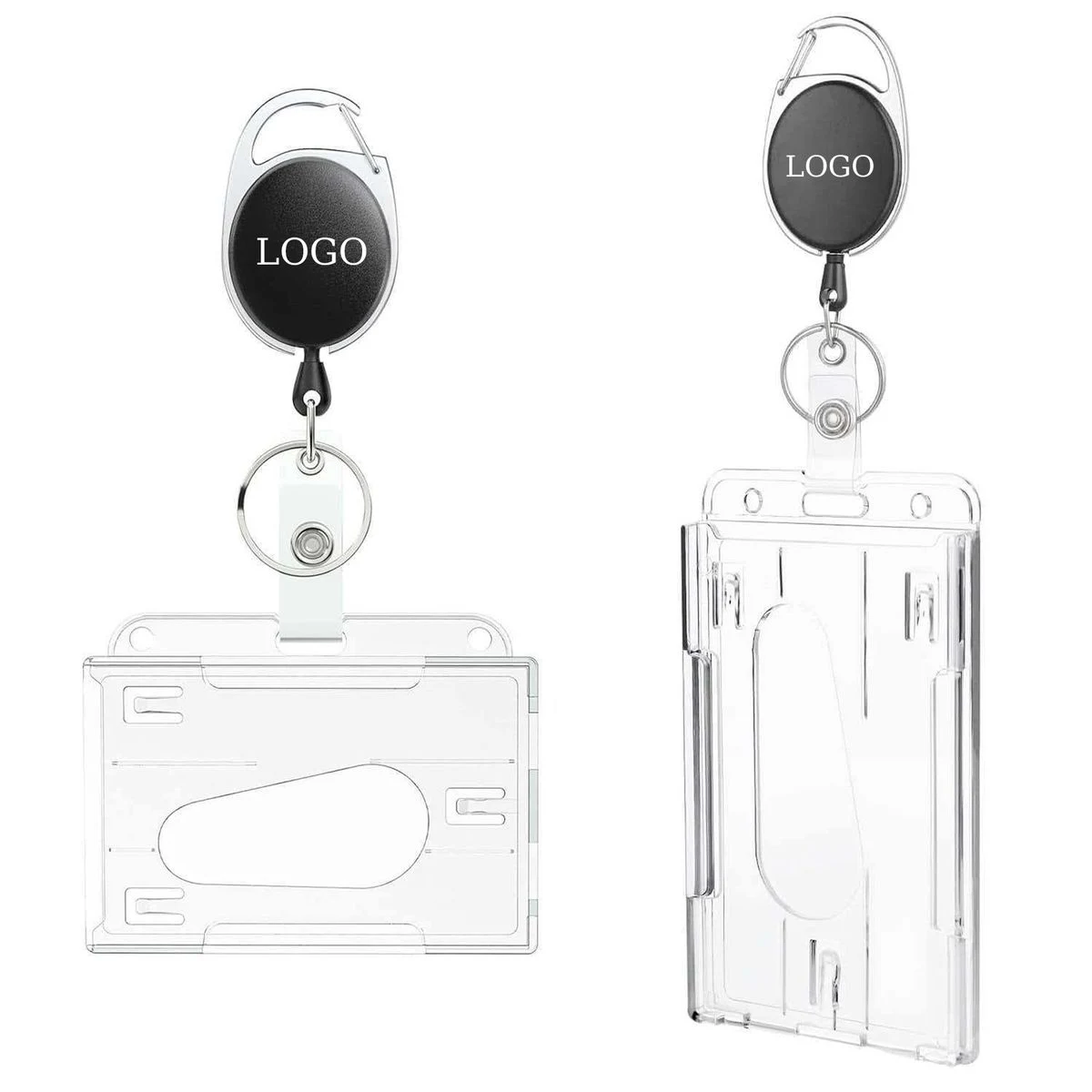 Retrackable Keychain with Bagde Holder Case 1