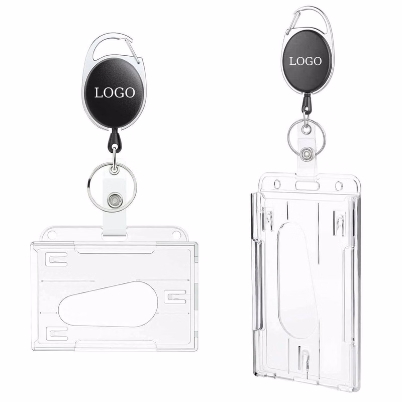Retrackable Keychain with Bagde Holder Case