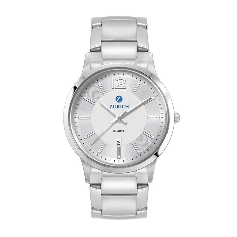 Watch Creations 31.5MM, 3 HAND WITH DATE, 2 TONE STAINLESS STEEL CASE, MATTE SILVER DIAL, WRAPPED EDGE STEEL BAND 1