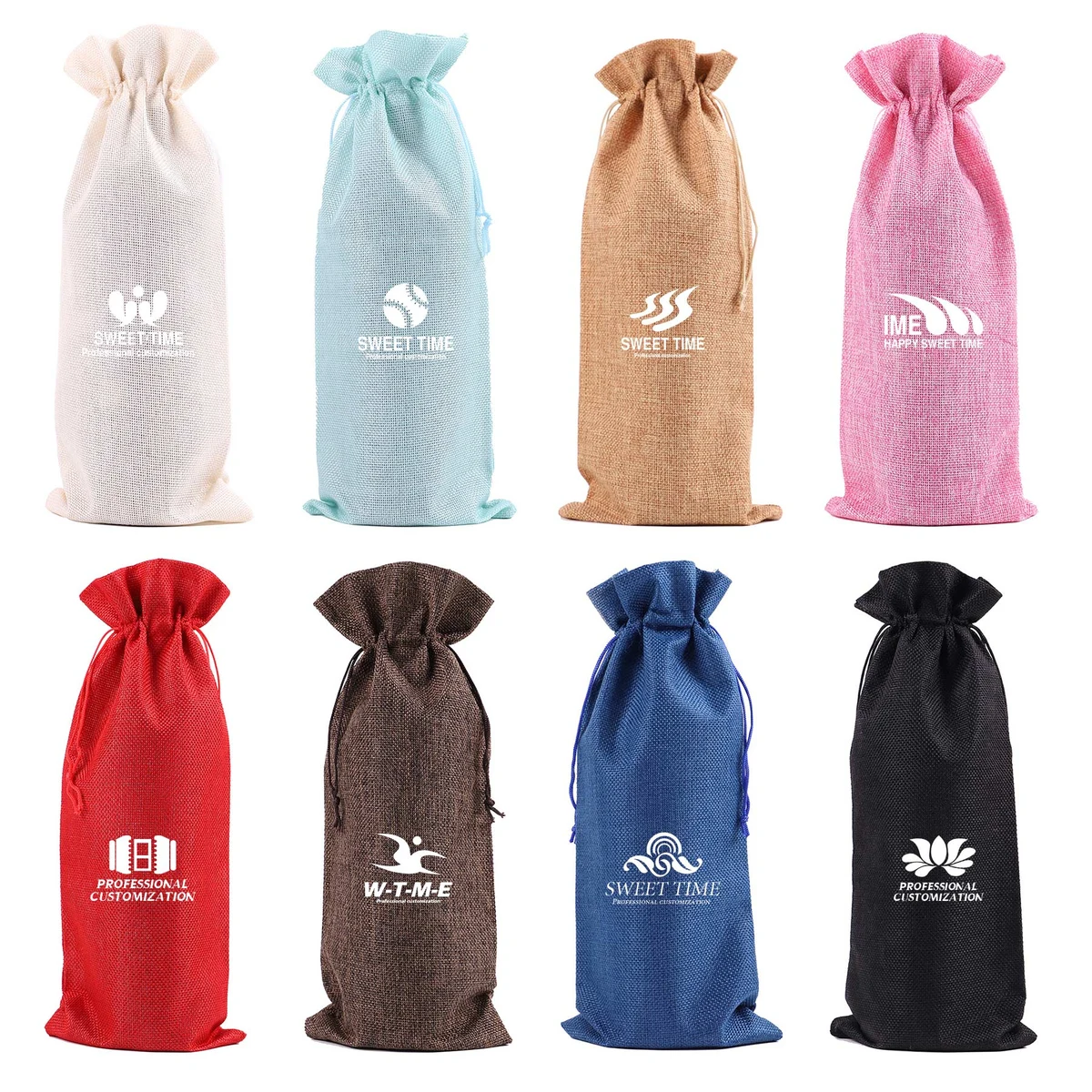 Dust-proof Linen Red Wine Packaging Bag With Drawstrings 1