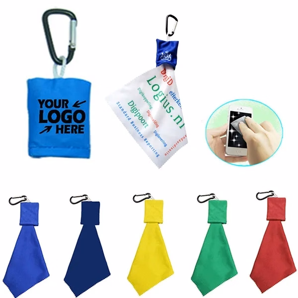 Microfibre Lens Cloth with Carabiner