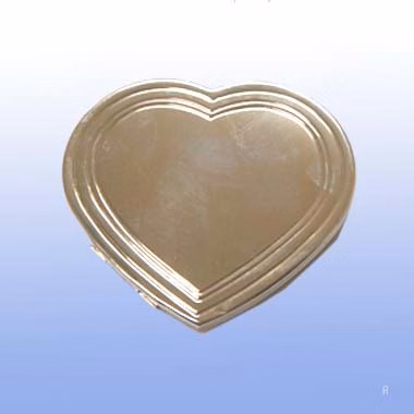 Silver Plated Heart Shaped Compact Mirror