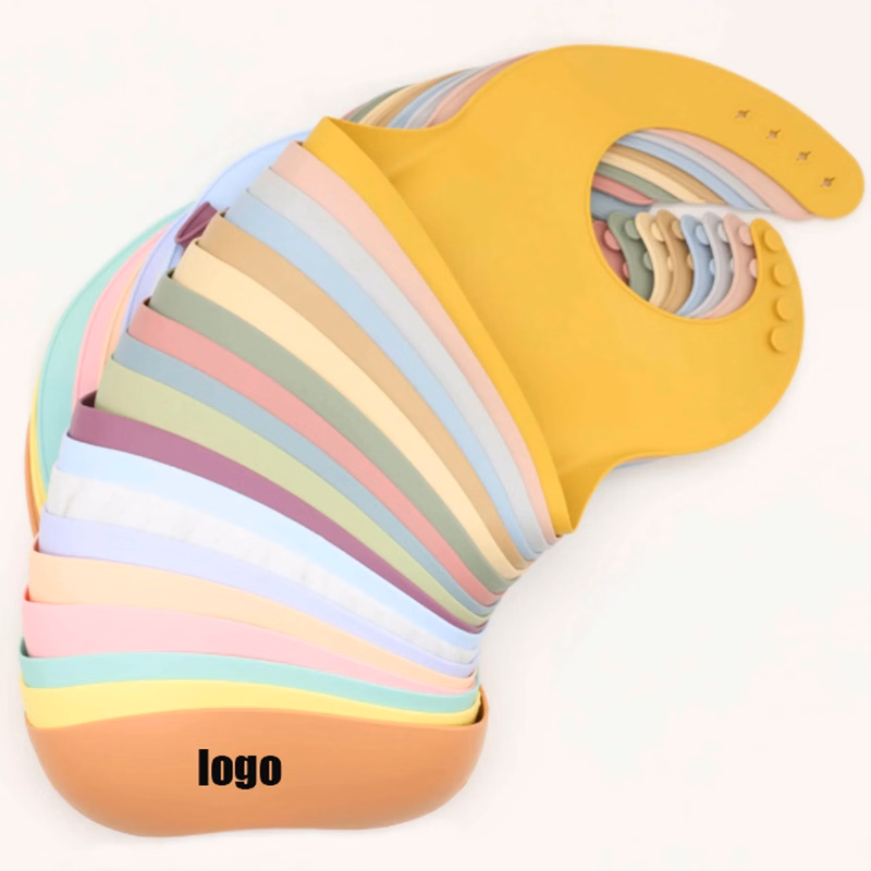 Waterproof Silicone Easily Wipes Clean Baby Bib Customize
