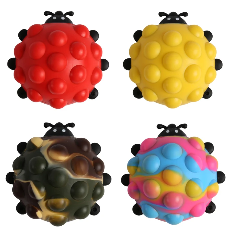 Lady Bug Shaped Push Pop Silicone Toy 1