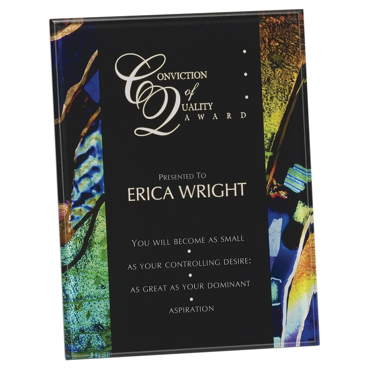 7.75" x 9.75" Blue Art Acrylic Plaque Award 1
