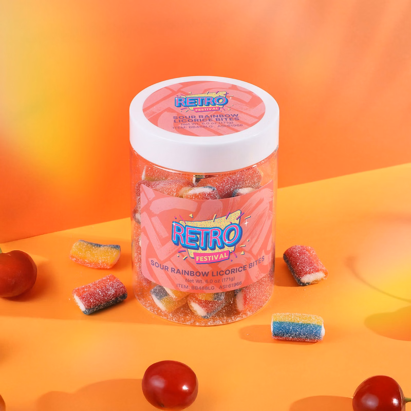 Sour Rainbow Licorice Bites Large Jar