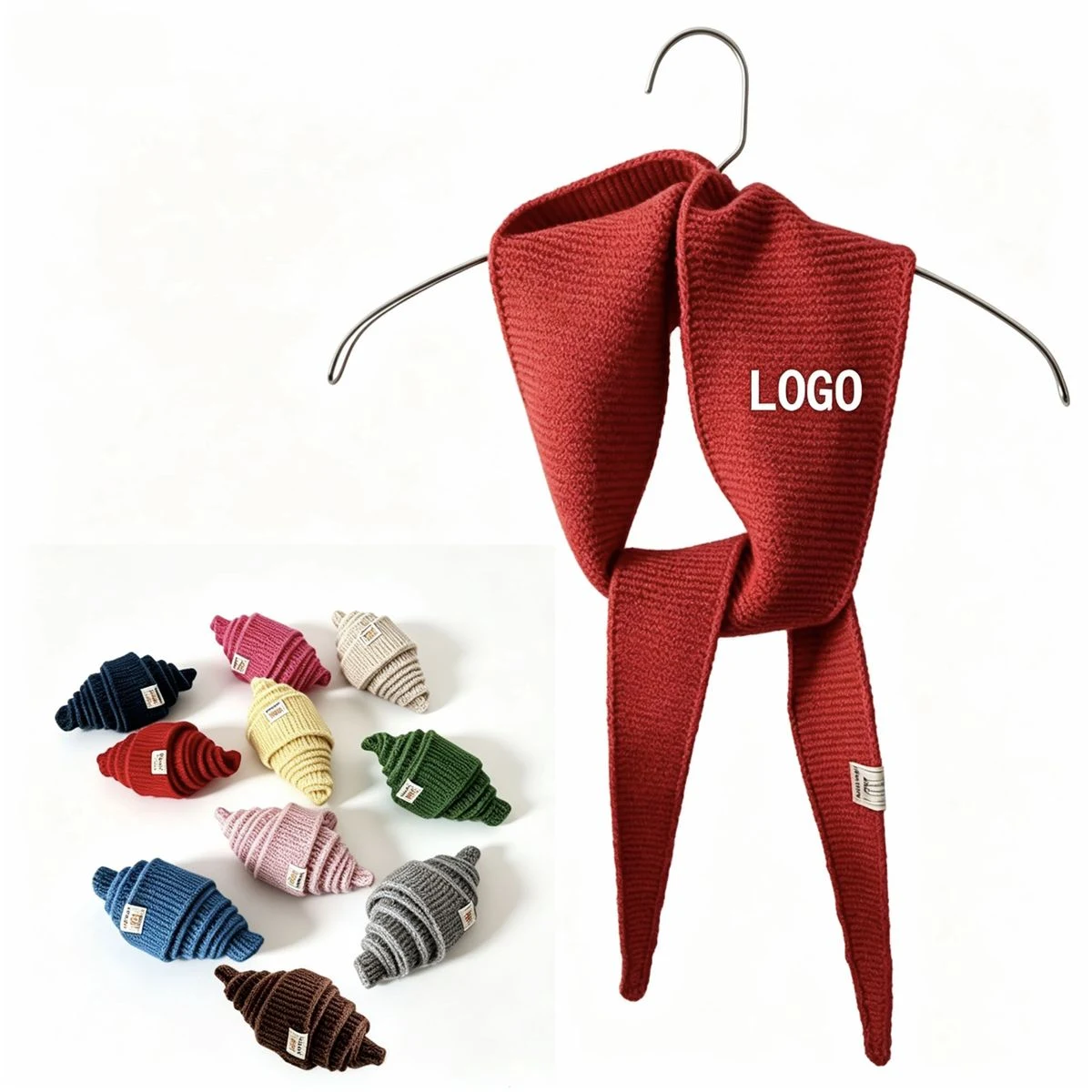 Knitted Pure Wool Triangle Neck Wrap Scarf 1