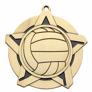 Volleyball Super Star Medal 2-1/4"
