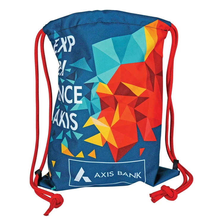 Thick Cord Drawstring Backpack- Sewn in the USA One Side Print 1