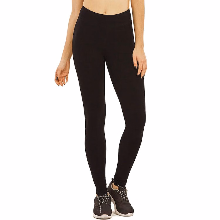 Women's Cotton Leggings - Large Black