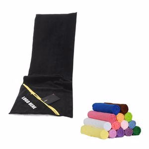 Fitness Sports Microfiber Towel With Zipper Pocket