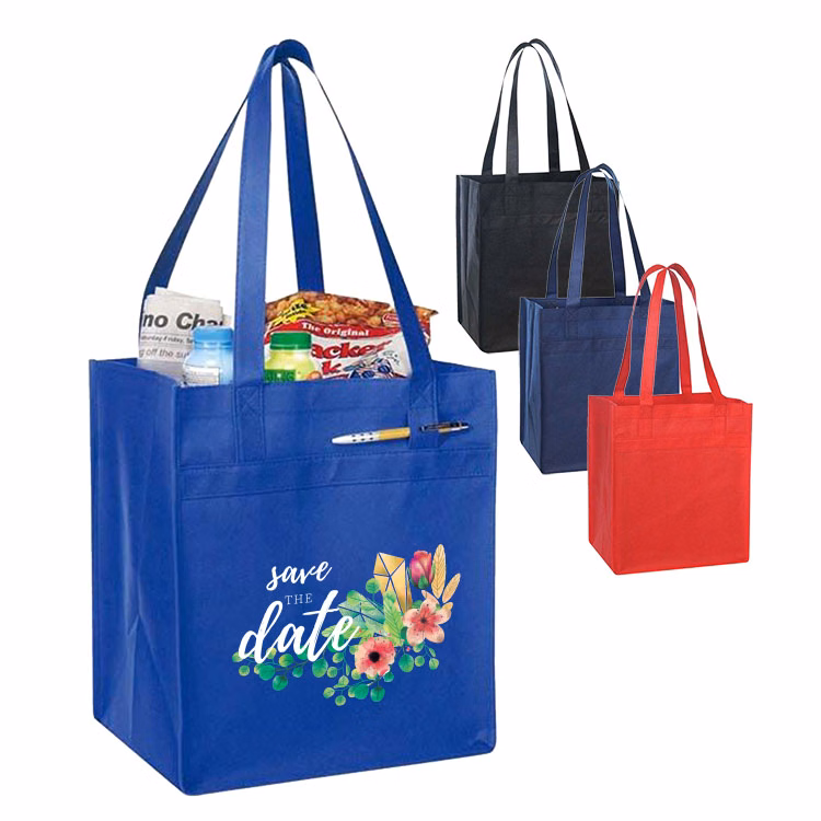 100gm Non Woven Tote with Fabric Covered Bottom