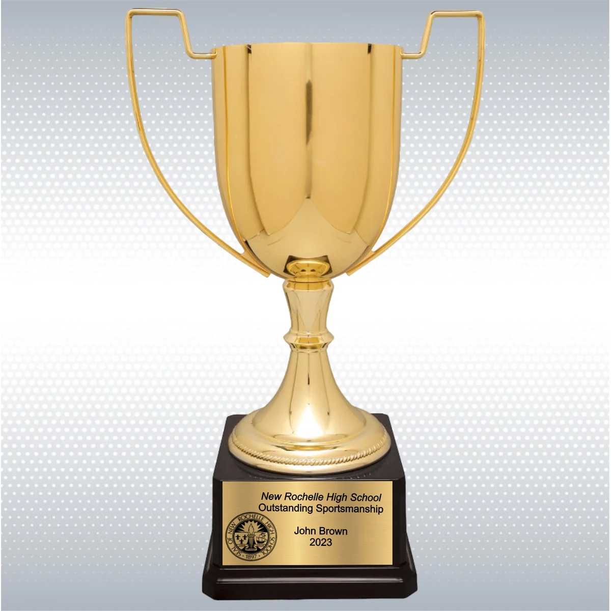 14 1/4" Completed Zinc Cup Trophy on Plastic Base 1