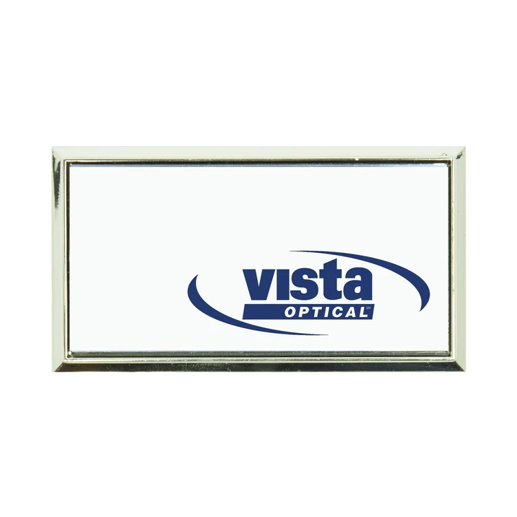 Plastic Framed Badge Square Corners - No Personalization 1.5"X3" (Screened) 1