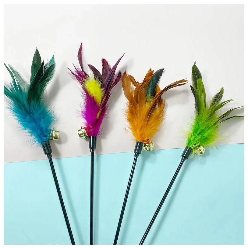 Pet Feather Toys Interactive Cat Teaser Stick 1