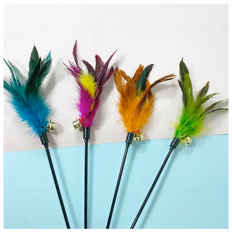 Pet Feather Toys Interactive Cat Teaser Stick