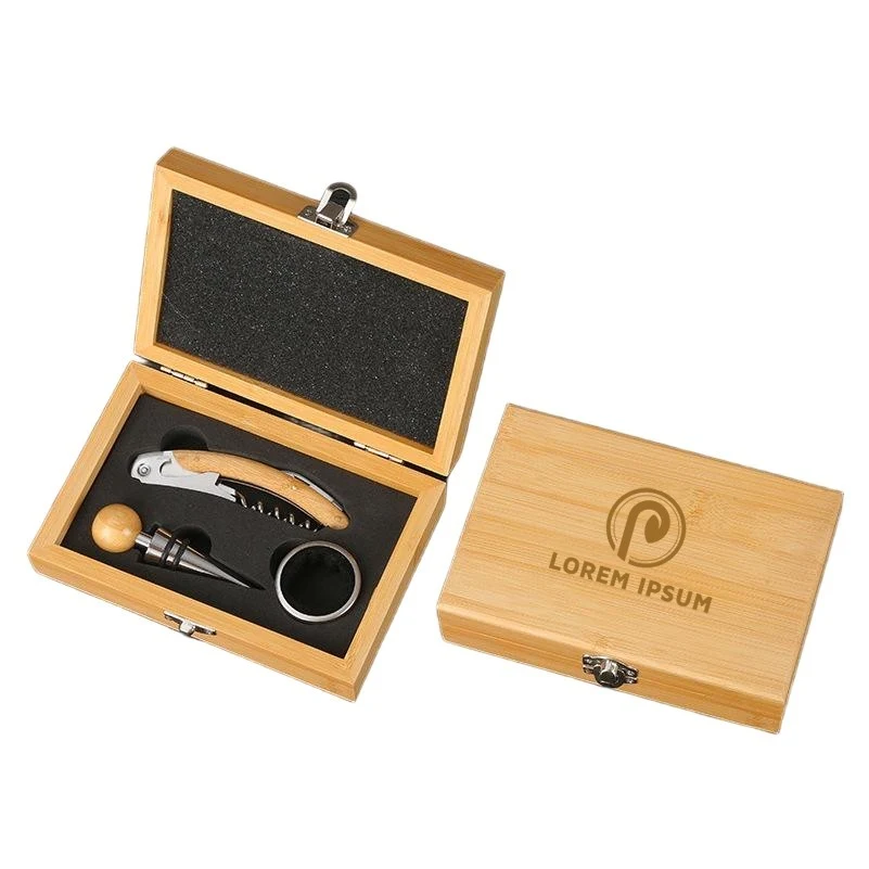 Bamboo 3-Piece Wine Tool Set 1