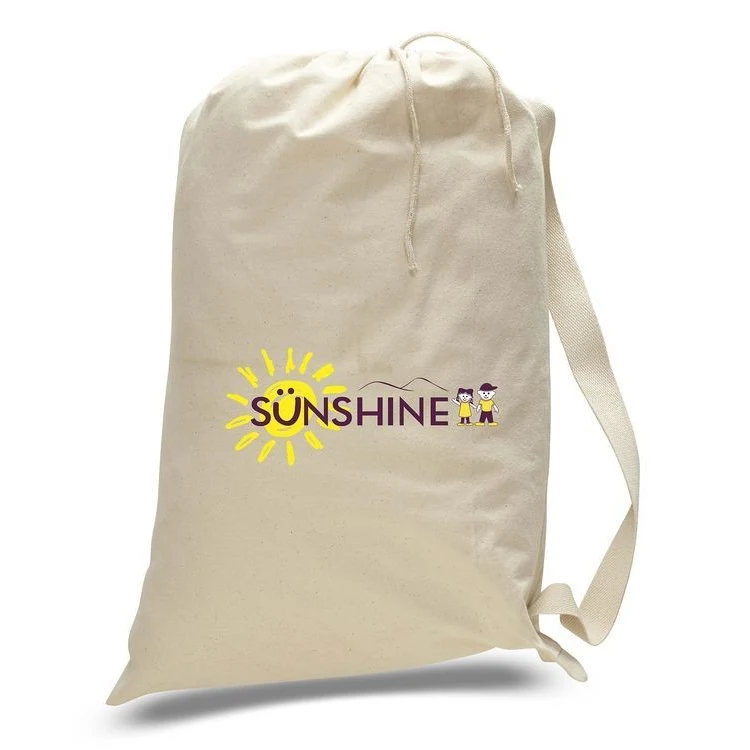Medium Sized 12 oz. Canvas Drawstring Laundry Bag - 19"x27" 1