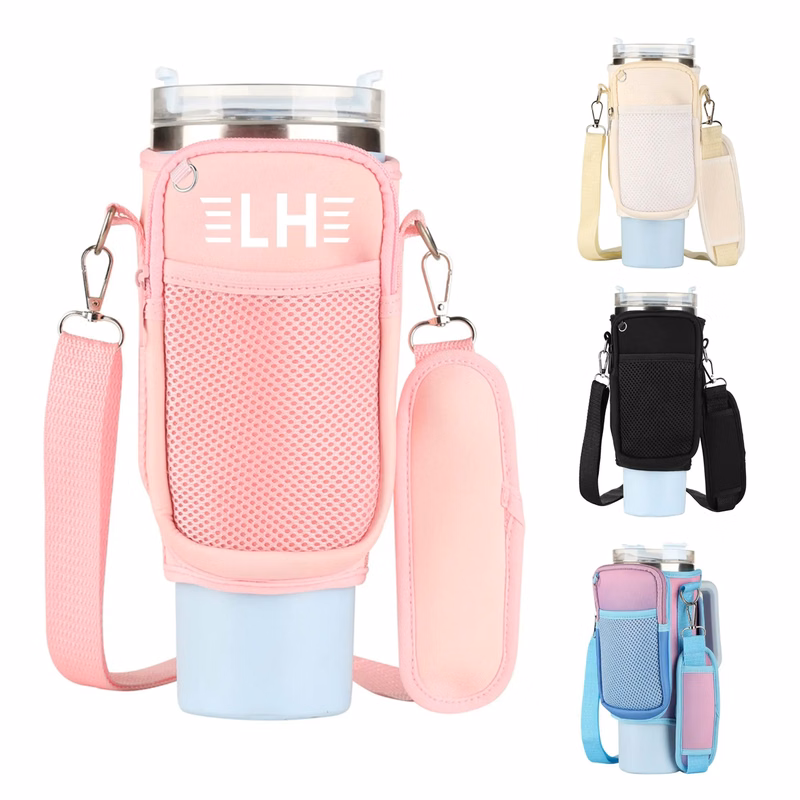Water Bottle Holder Pouch with Adjustable Strap for 40oz