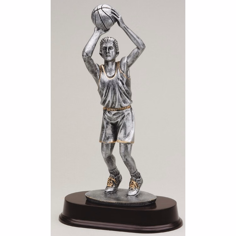 12" Tall Basketball Jump Shot Male Figure Award