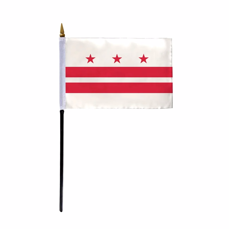 4x6"&12x18'' District of Columbia ePoly Printed Stick Flags