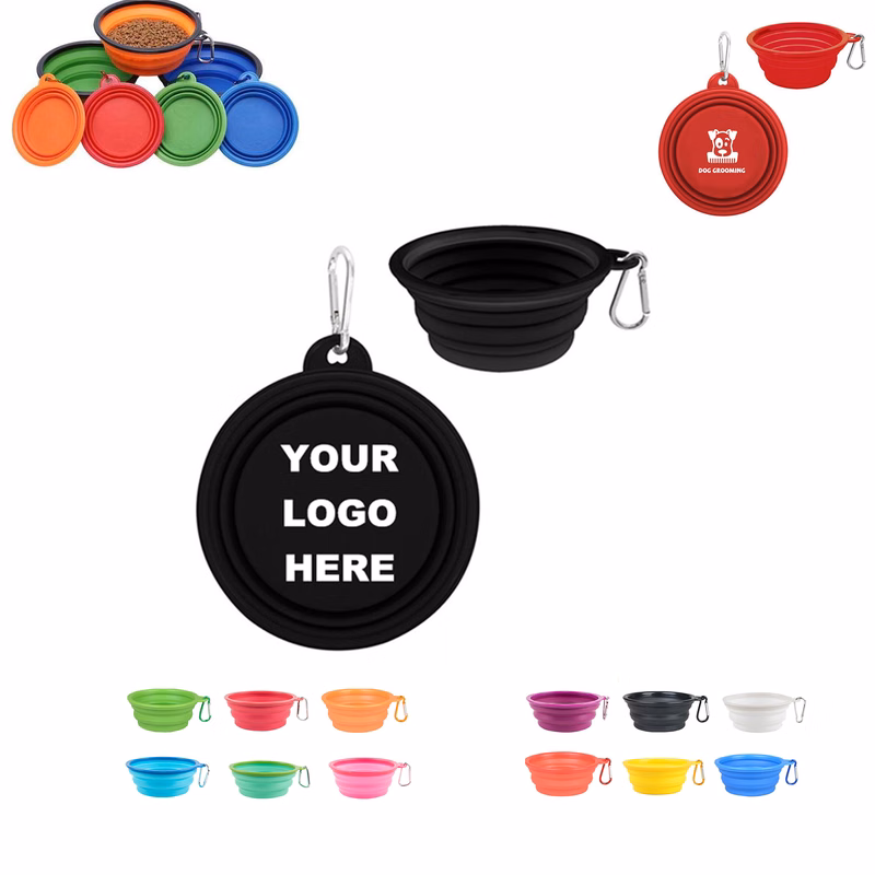 MOQ50 Silicone Collapsible Folding Soft Pet Bowl