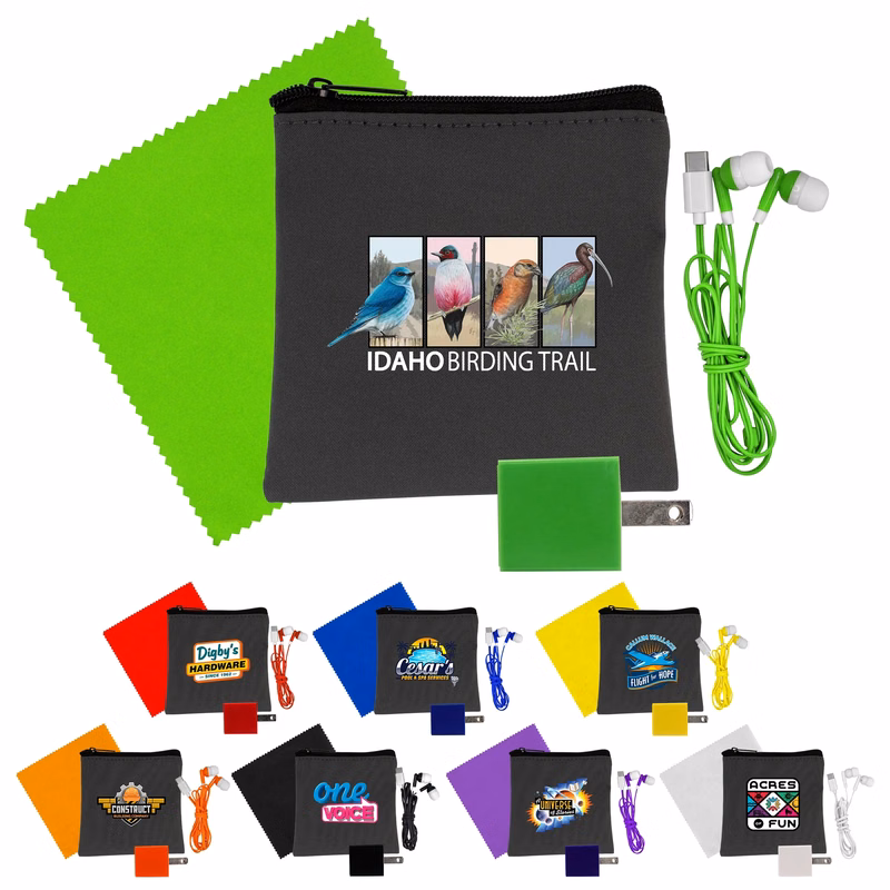 Exec Wall, Cloth & Type C Earbud Set