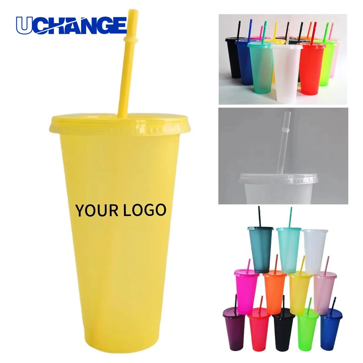 24 oz Glitter Straw Cup 1