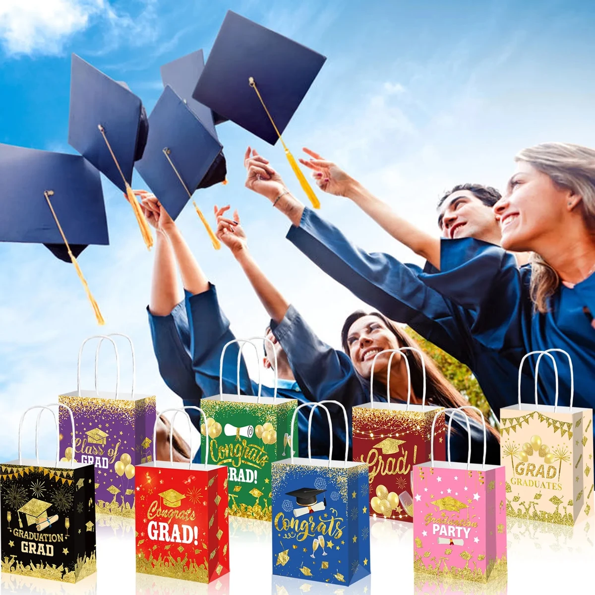 Graduation party candy portable kraft paper gift bag 1