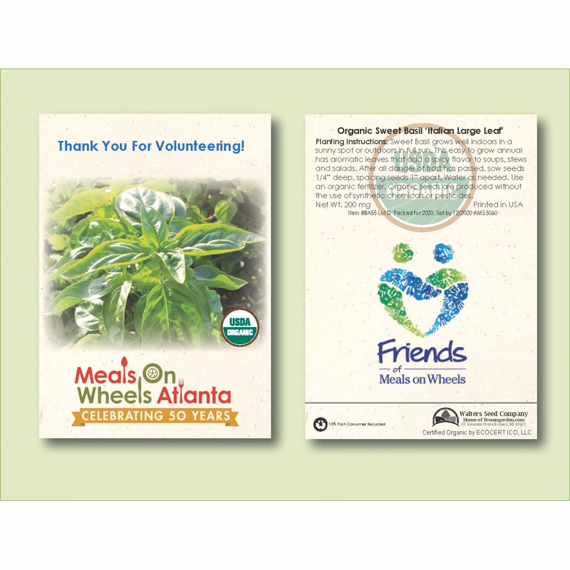 Organic Basil 'Large Leaf' Seed Packet - Standard Size 3.25" x 4.5"