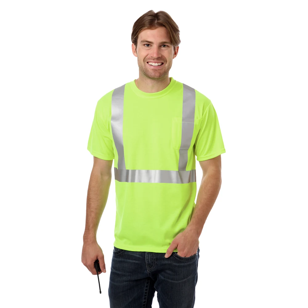 Adult Hi-Visibility Tee with Reflective Tape 1