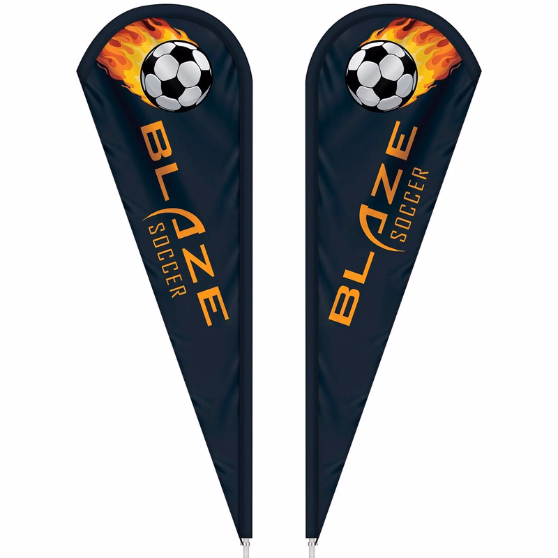 3' x 10' Custom Double Sided Teardrop Flag