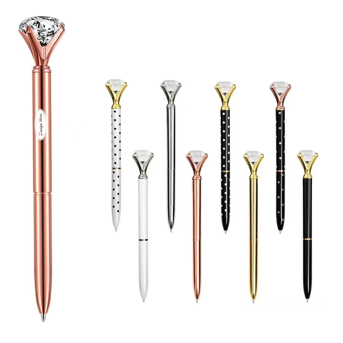 Premium Metal Ballpoint Pen with Diamond Crystal Accent 1