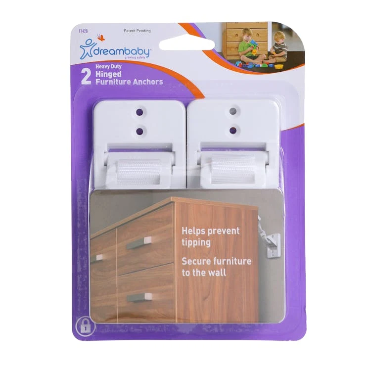 Heavy Duty Hinged Furniture Anchors - 2 Pack 1