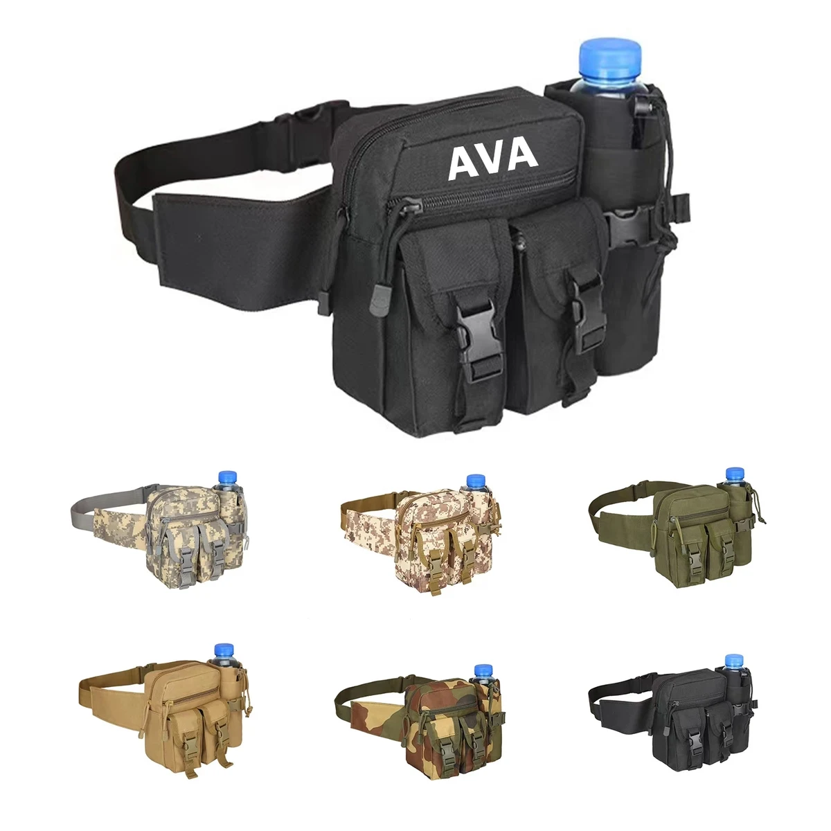 Outdoor Tactical Waist Slip Pack with Water Bottle Holder 1