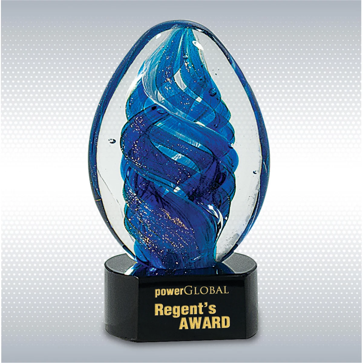 Blue Oval Swirl Art Glass 1