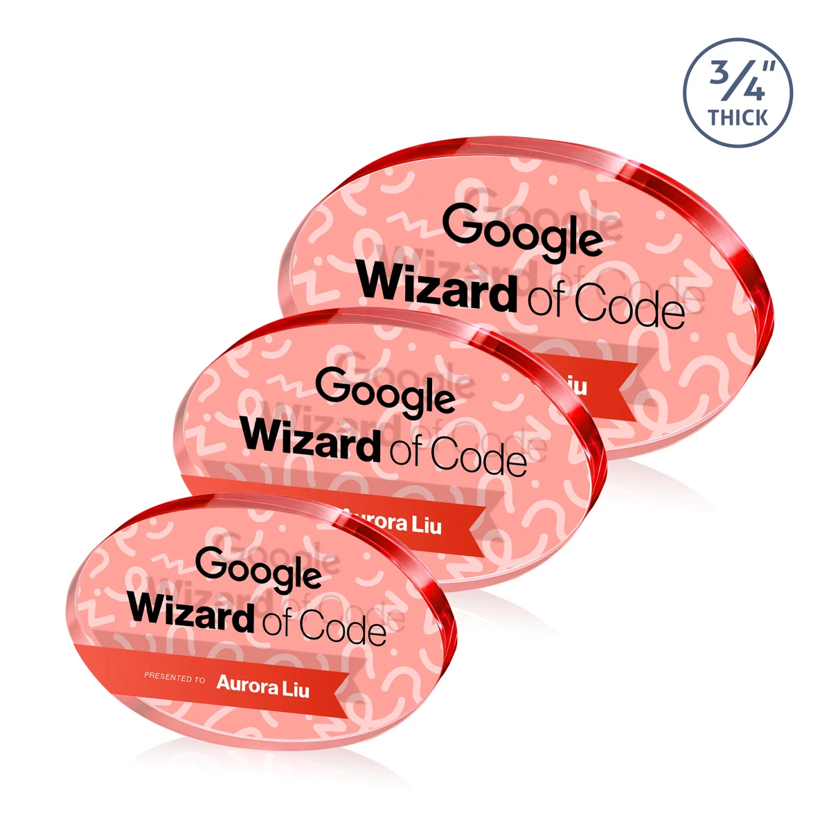 Baldus Oval VividPrint™ Double Sided Award - Red 1