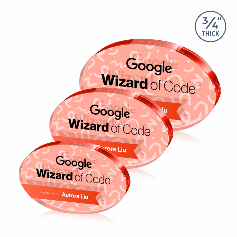 Baldus Oval VividPrint™ Double Sided Award - Red