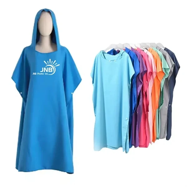 Quick-Drying Beach Changing Robe with Hood 1
