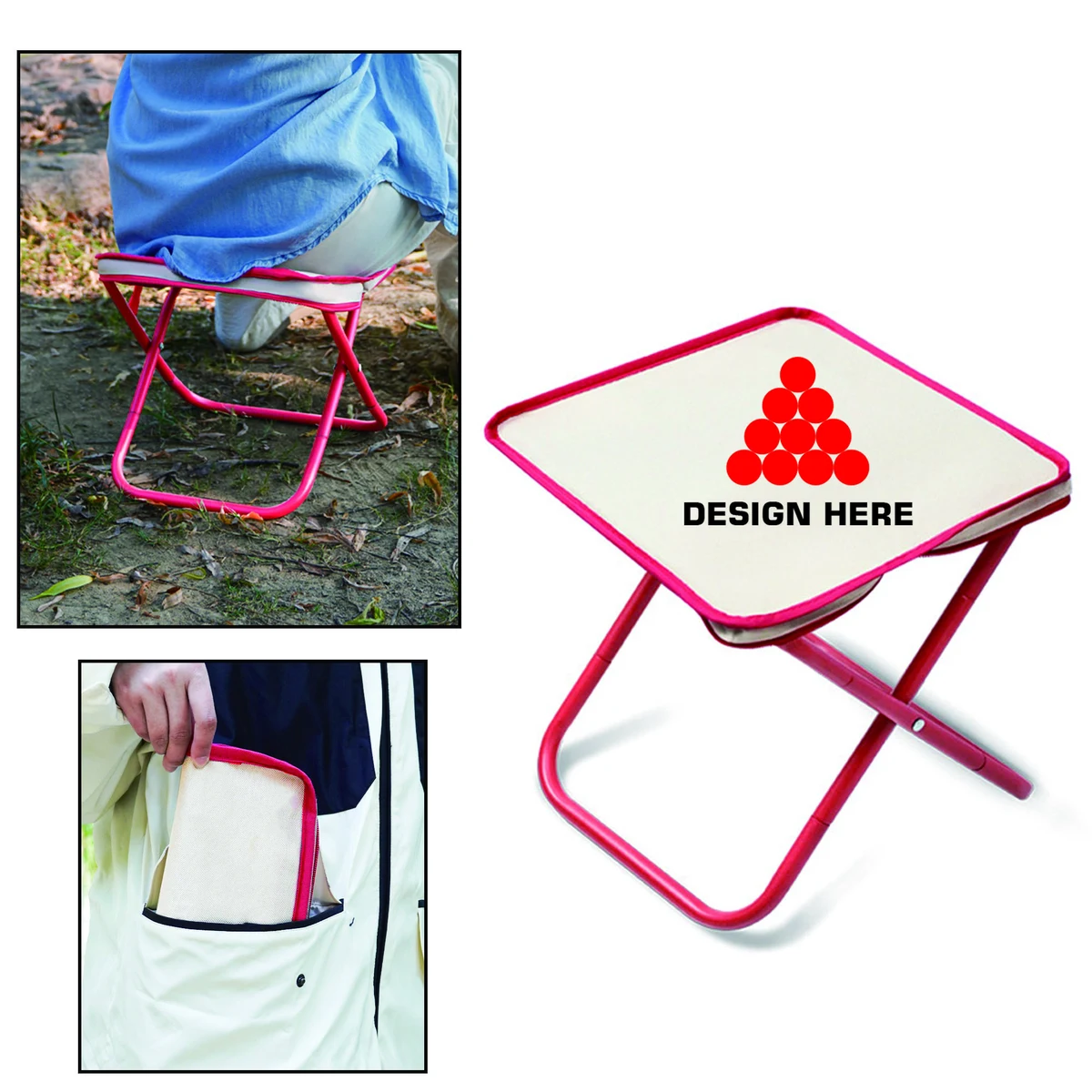 Full Color Portable Pen-Case Folding Stool 1