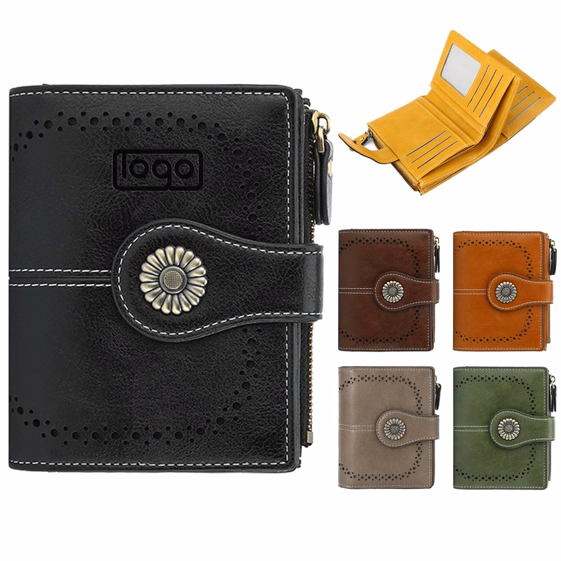 Waxed PU Leather RFID Blocking Wallet