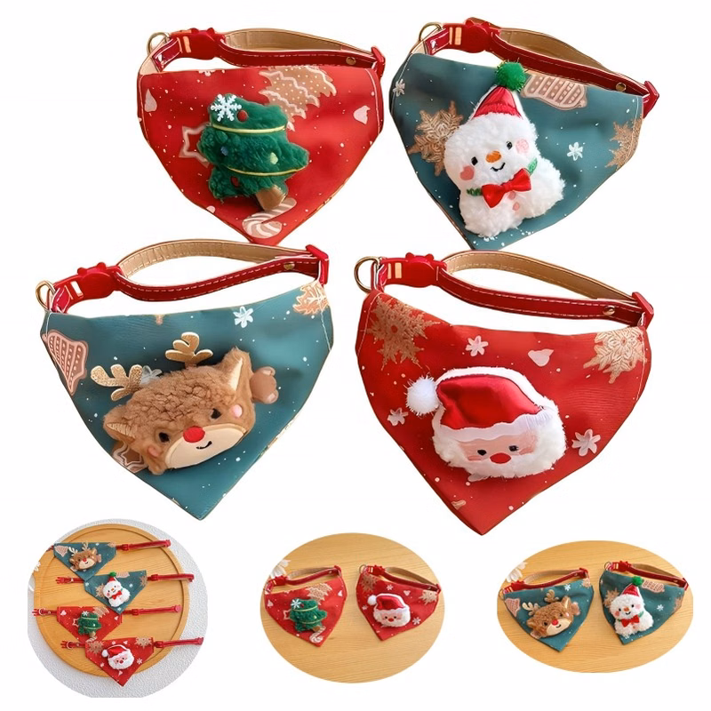 Christmas Dog Bandanas Adjustable Custom Pet Collar