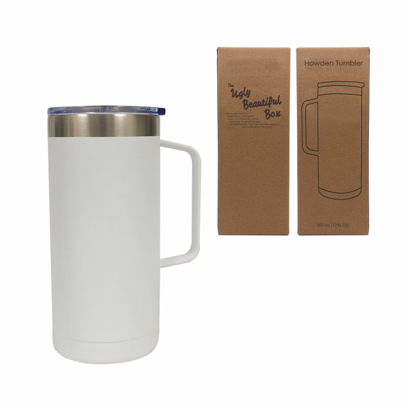 Double Wall Stainless Steel Tumbler with Handle, 17 oz.