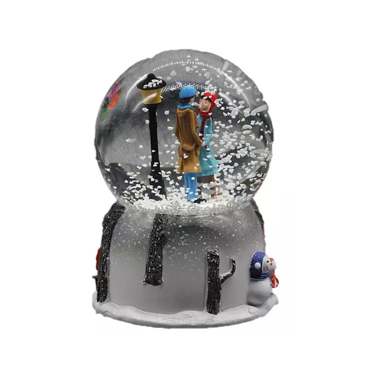 Custom Winter Couple Glass Snow Globe 1