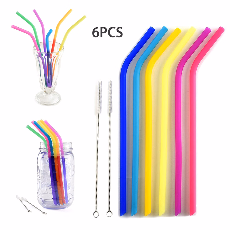 6 Piece Set Reusable Straw
