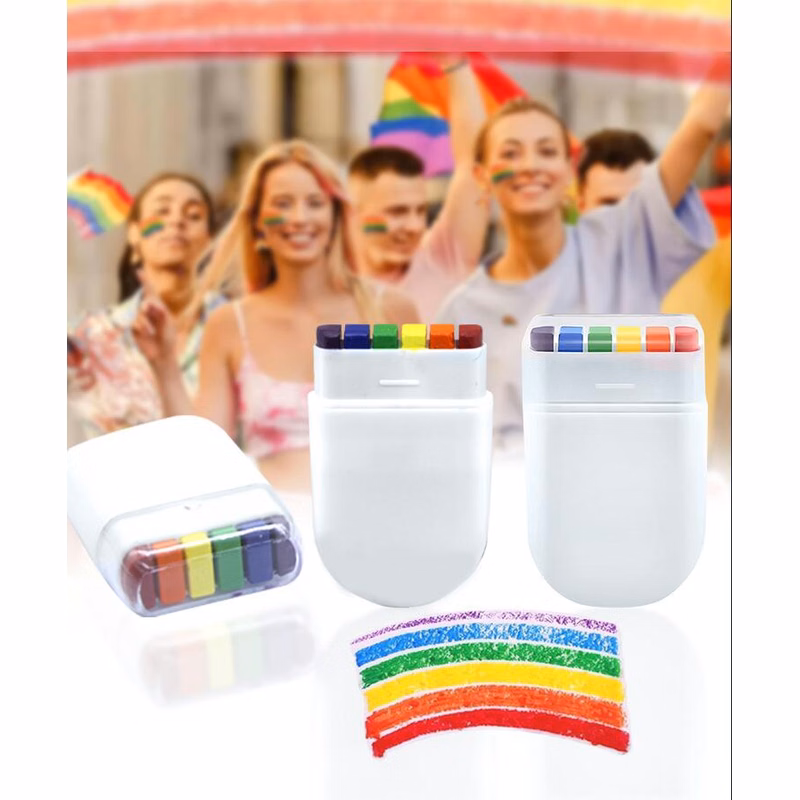 6 Colors Rainbow Stripe Face Body Paint for Celebration party